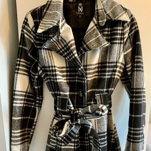 Plaid trench coat